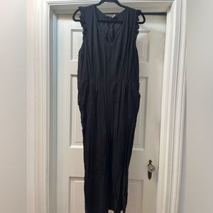Black jumpsuit with waist tie